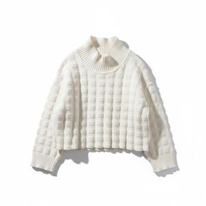 We The Free Cream Textured Turtleneck Sweater